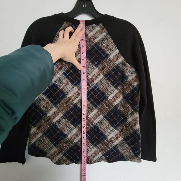 Chris & Carol Black Crew Neck Pullover Raglan Long Sleeve Sweater Top Sz Medium - Picture 6 of 9